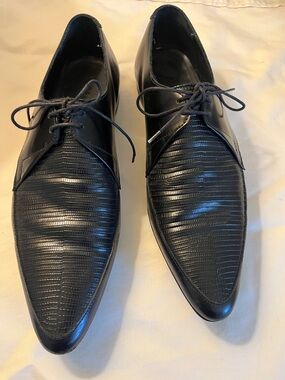 Men's Burberry Black Lace-Up Dress Shoes